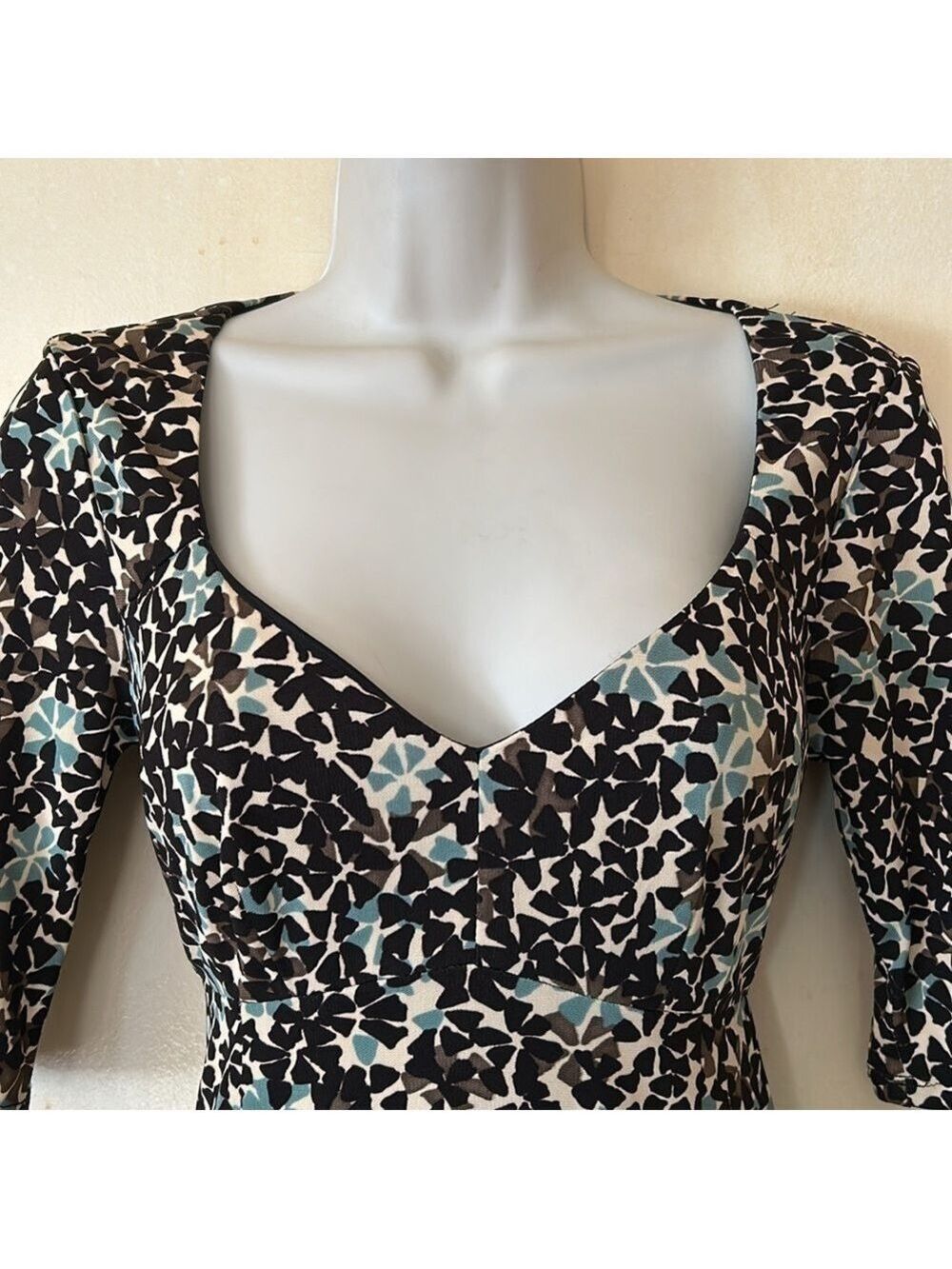 Nanette Lepore green brown and taupe jersey dress size 2 - Picture 2 of 12